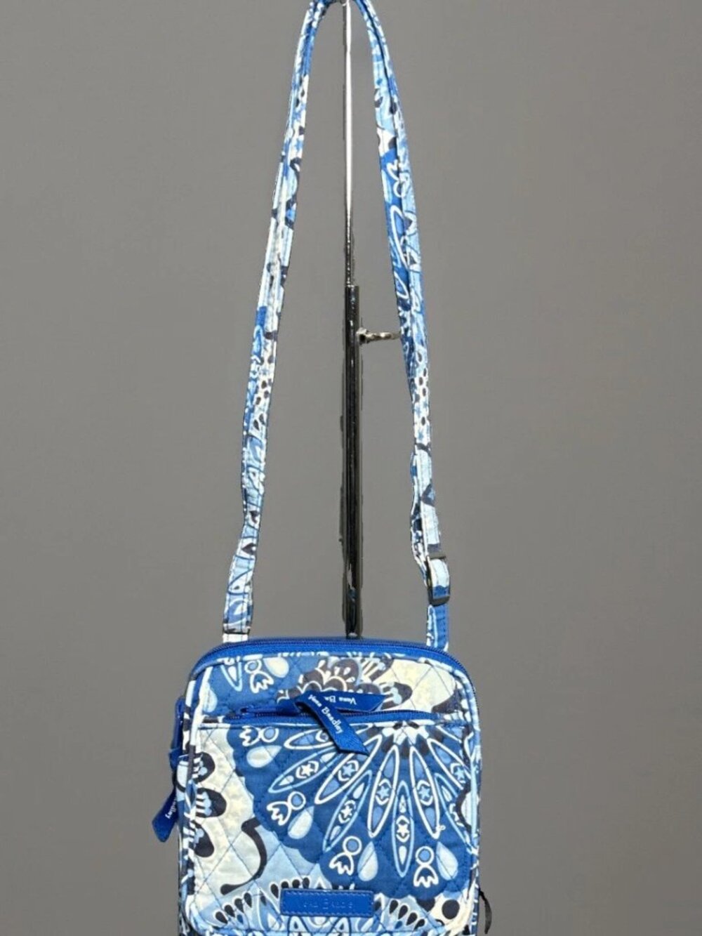 Vera Bradley Crossbody Wallet Rain Forest Canopy Blue Recycled Cotton 14414 R91